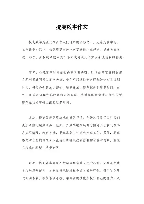 提高效率作文