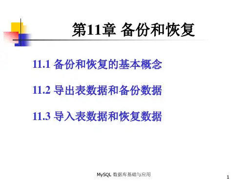 MySQL 数据库基础与应用 第11章 备份和恢复