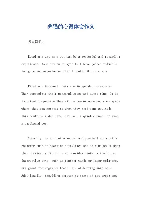 养猫的心得体会作文