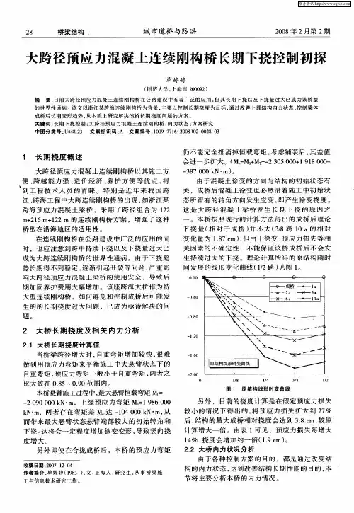 大跨径预应力混凝土连续刚构桥长期下挠控制初探
