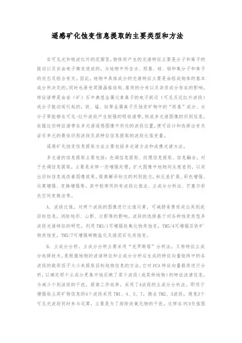 遥感矿化蚀变信息提取