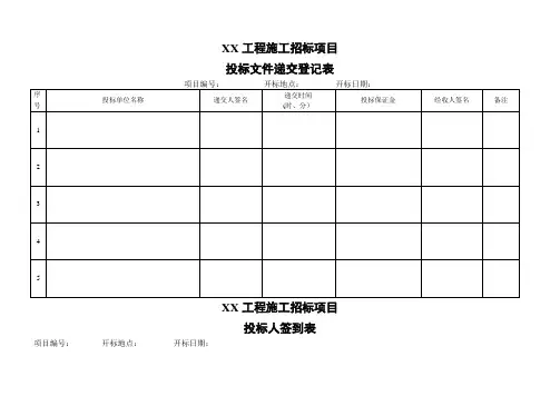 全套开标评标表格