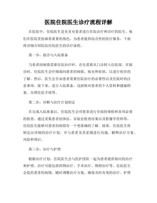 医院住院医生诊疗流程详解