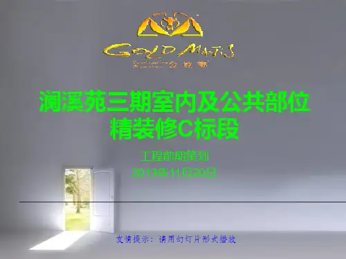 澜溪苑三期室内及公共部位精装修C标段工程前期策划