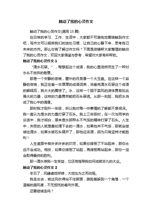 触动了我的心灵作文