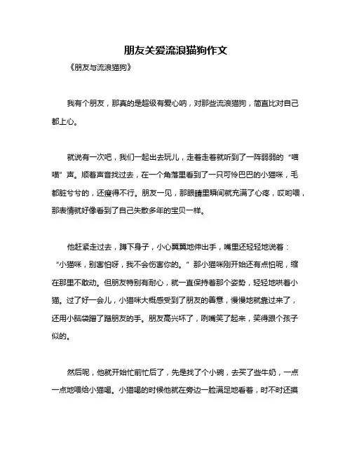 朋友关爱流浪猫狗作文