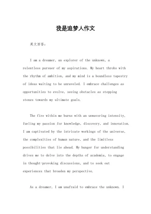 我是追梦人作文
