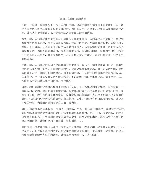 公司开年爬山活动感想