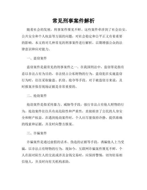 常见刑事案件解析