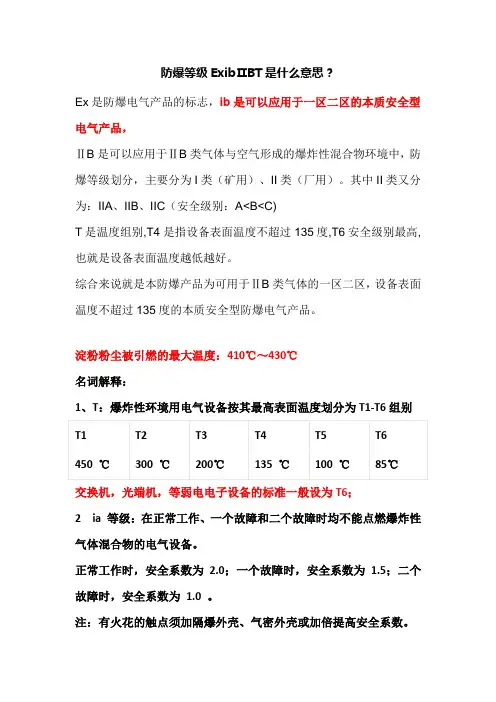防爆等级Exib