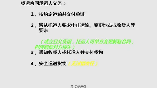 运输合同保管合同仓储合同PPT课件