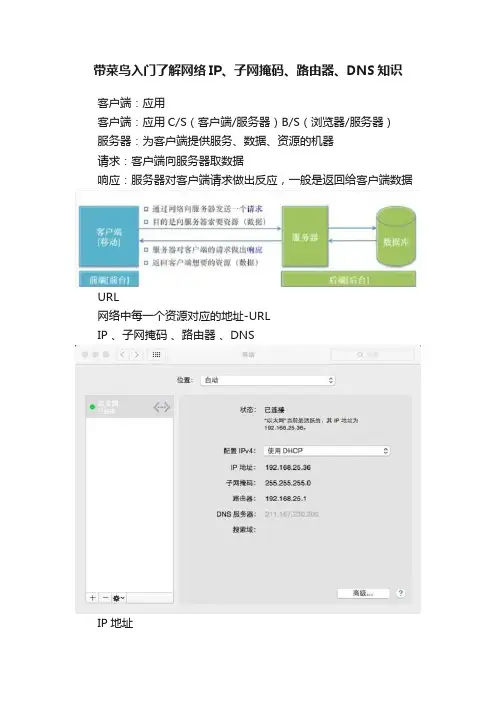 带菜鸟入门了解网络IP、子网掩码、路由器、DNS知识