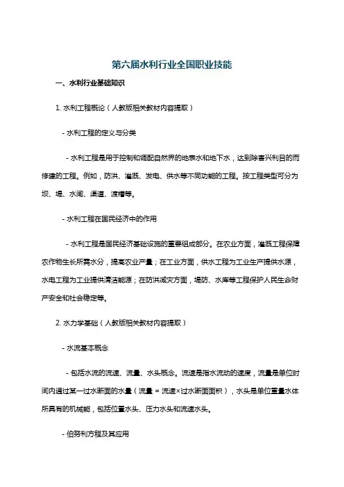 第六届水利行业全国职业技能