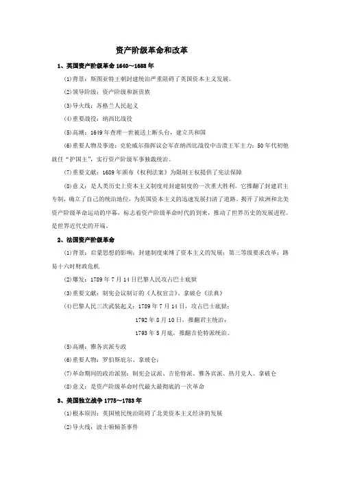 资产阶级革命和改革