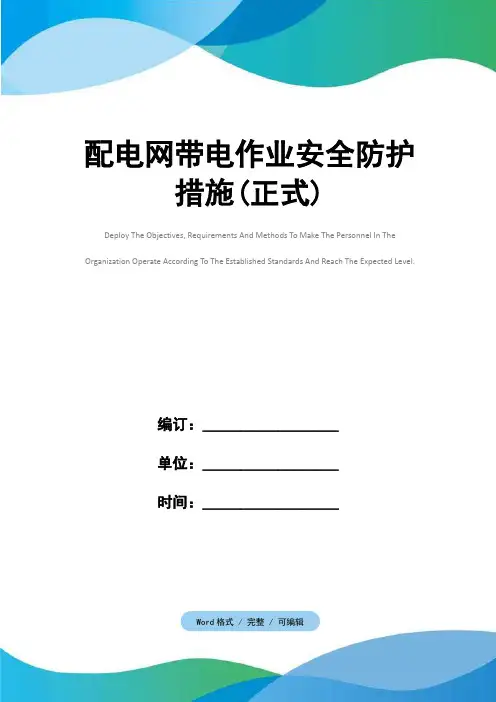 配电网带电作业安全防护措施(正式)