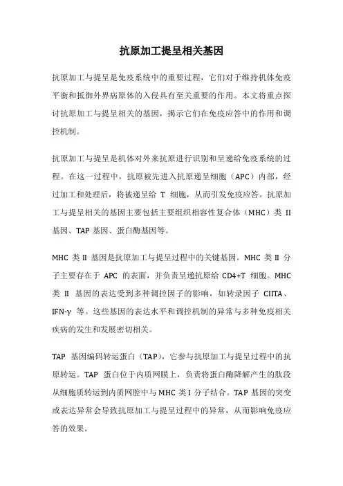 抗原加工提呈相关基因