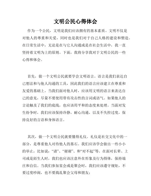 文明公民心得体会