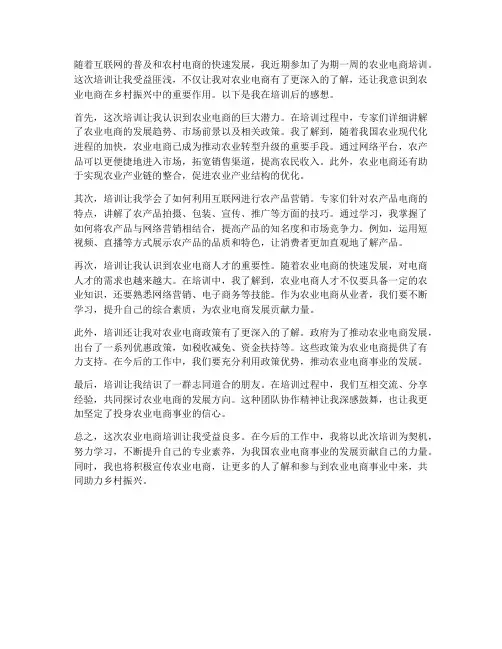 农业电商培训后感想