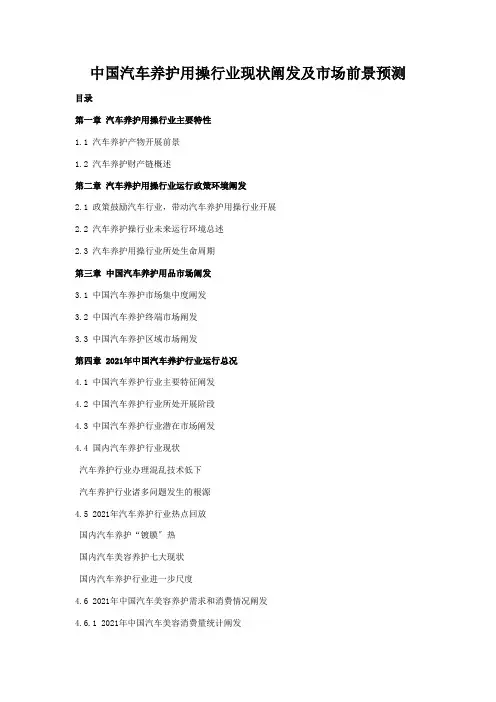 汽车养护用品行业现状分析及市场前景