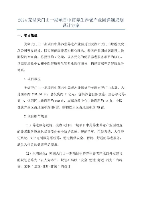2024芜湖天门山一期项目中药养生养老产业园详细规划设计方案