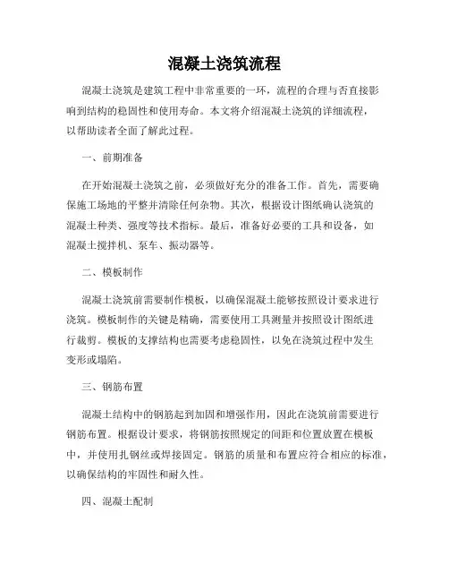 混凝土浇筑流程