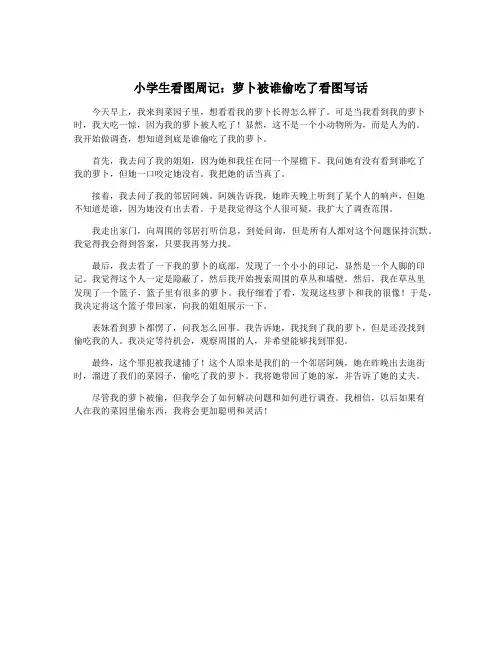 小学生看图周记：萝卜被谁偷吃了看图写话