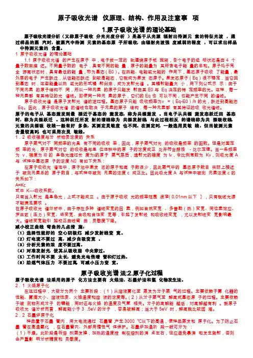 原子吸收光谱仪原理及注意事项