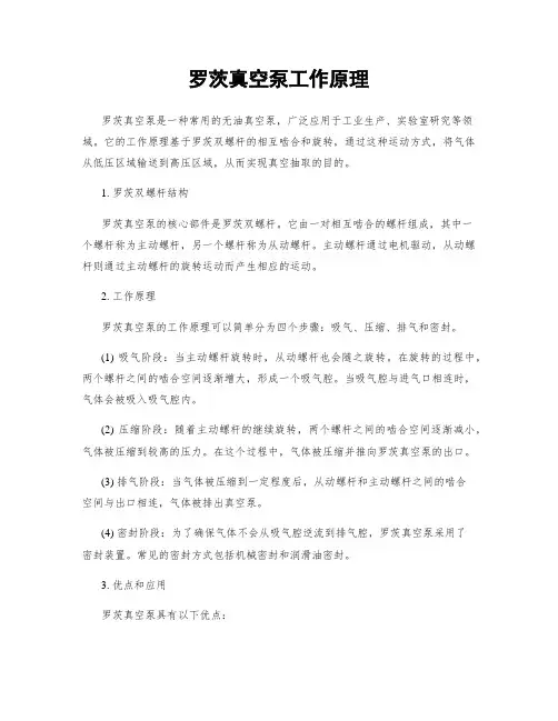 罗茨真空泵工作原理