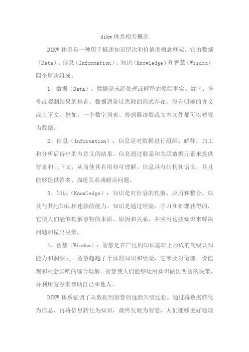 dikw体系相关概念