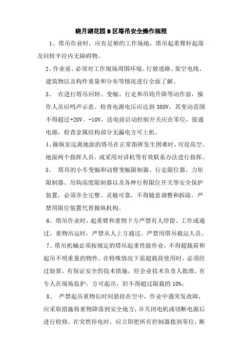 (完整版)塔吊安全操作规程