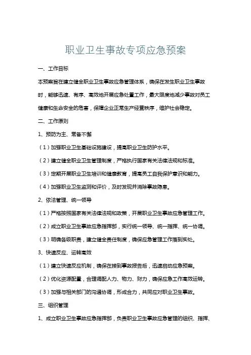 职业卫生事故专项应急预案