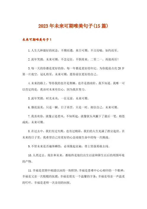 2023年未来可期唯美句子(15篇)_1