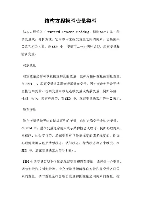 结构方程模型变量类型