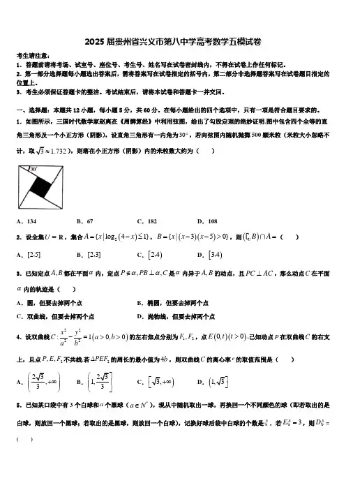 2025届贵州省兴义市第八中学高考数学五模试卷含解析