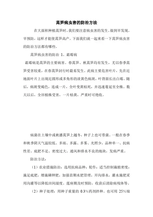 莴笋病虫害的防治方法
