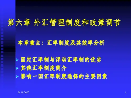第六章外汇管理制度和政策调节精品PPT课件