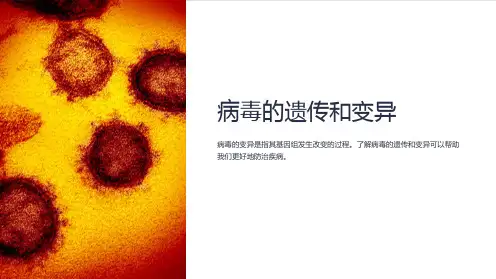(医学微生物学)5病毒的遗传和与变异