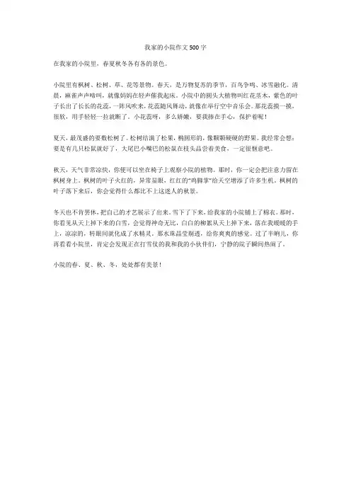 我家的小院作文500字-1()