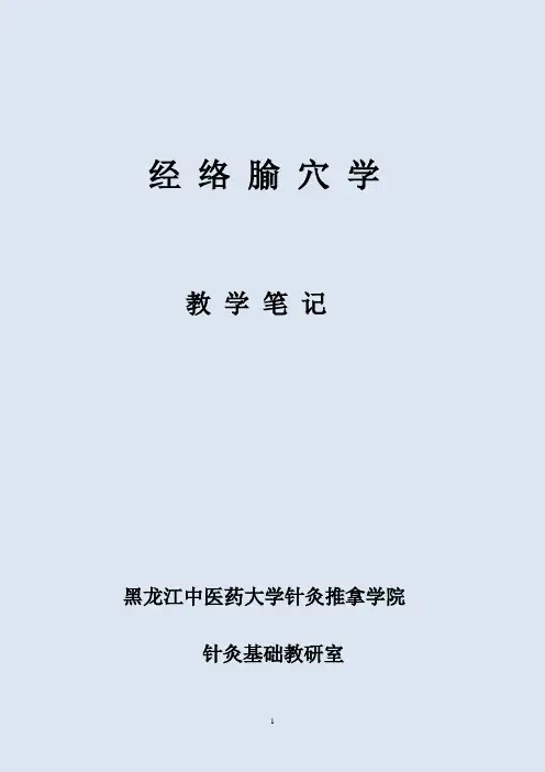 针灸学经络腧穴-教学笔记