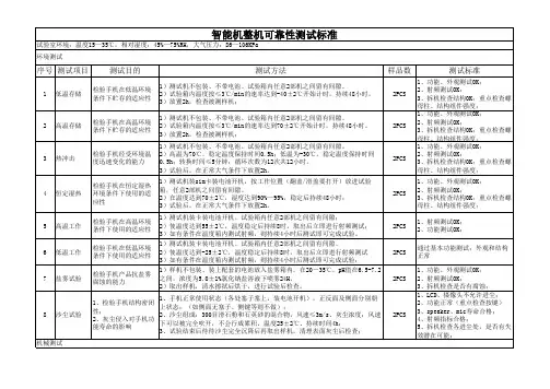 智能机整机可靠性测试标准——V1.3