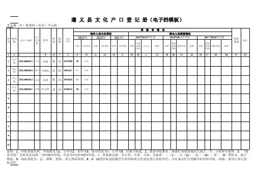 文化户口登记模板(3.13建议样表)
