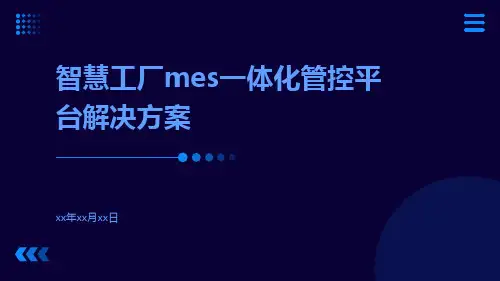 智慧工厂MES一体化管控平台解决方案