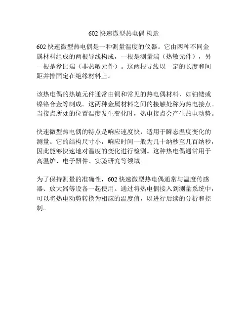 602快速微型热电偶 构造
