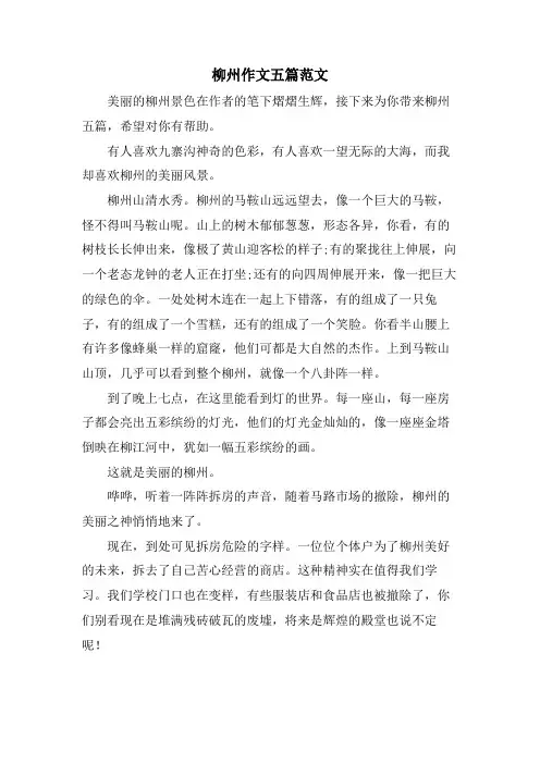 柳州作文五篇范文