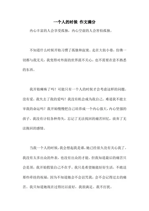 一个人的时候 作文满分