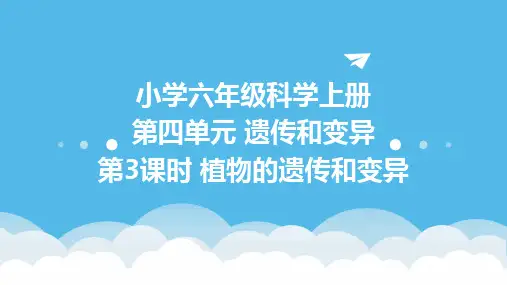 小学六年级科学上册第四单元 遗传和变异  第3课时 植物的遗传和变异