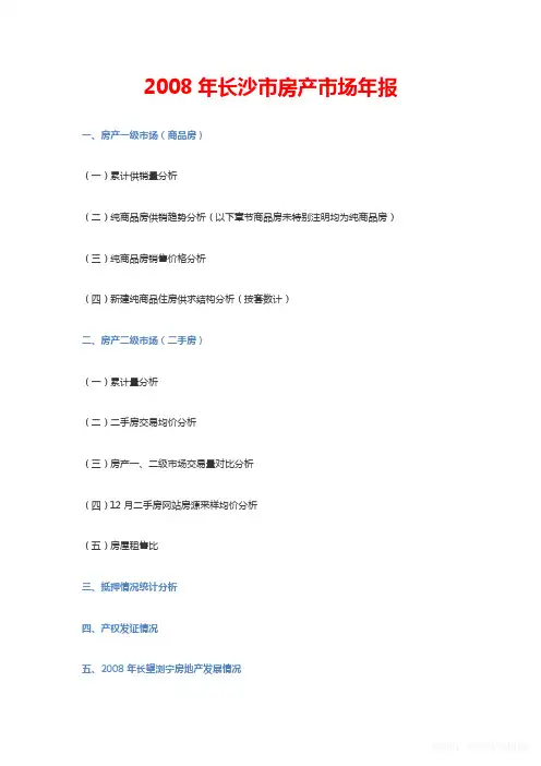 2008年长沙市房地产市场年报