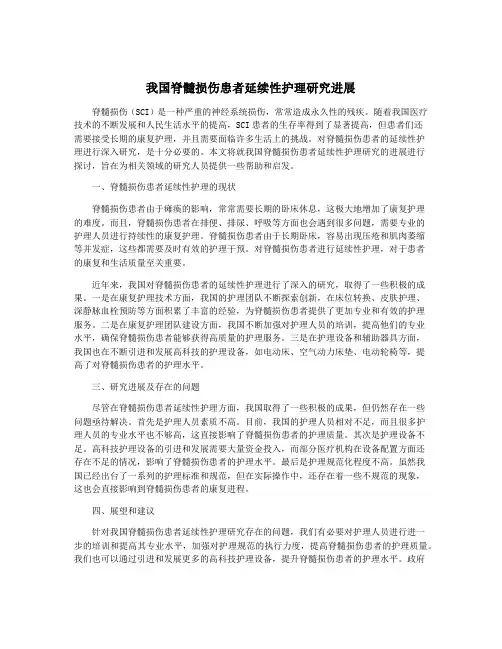 我国脊髓损伤患者延续性护理研究进展