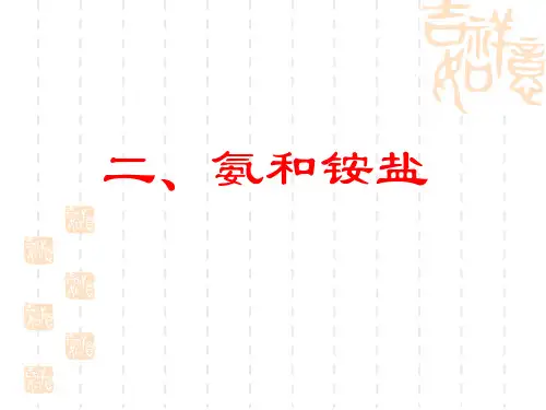 高三化学课件 氨和铵盐