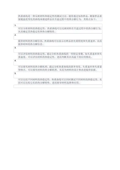 热重曲线的特点